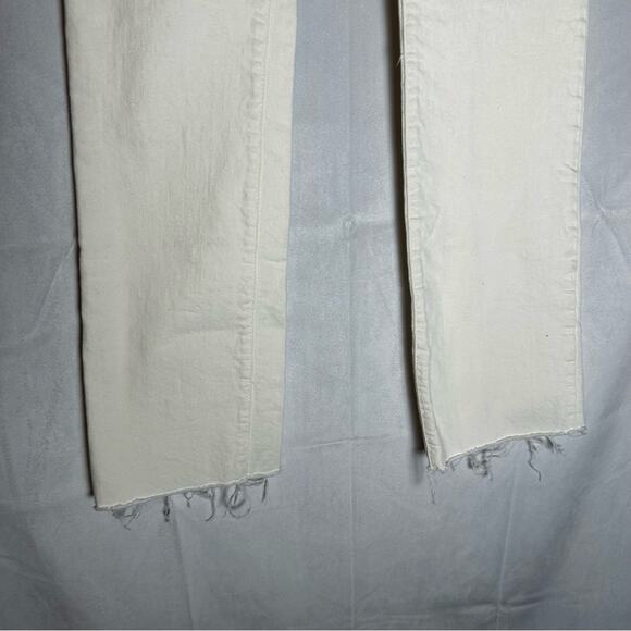 Frame Le Mini Boot Cream Raw Hem Denim Jeans Size 26 - Picture 7 of 7